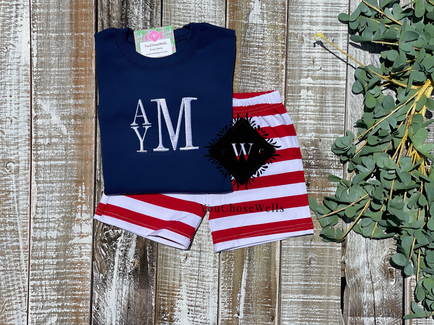 Custom, Embroidered, Girl, Boy Personalized Monogrammed Patriotic Shirt and Short Set, 4th of July Outfit, Little Girl, Little Boy