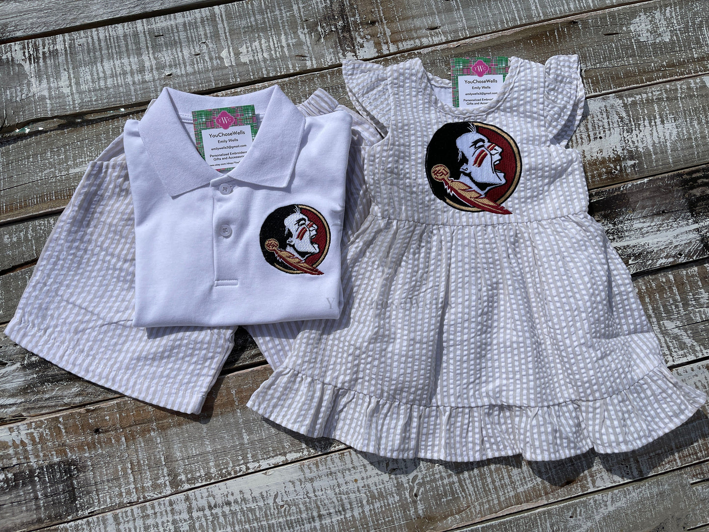 Girl, Boy, Seminole Dress, Jon Jon & Polo Shirt Set, Seminole Inspired Baby Jon Jon, Seminole Polo Shirt Set, Game Day Outfit, Seminoles