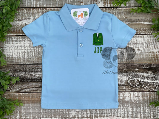 Boy Monogrammed Polo, Long Sleeve Polo, Short Sleeve Polo, Little Boy Polo, Golf Polo, Green Jacket Polo, Custom, Personalized, Monogrammed